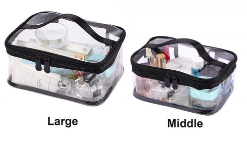 Louise Maelys Portable Clear Makeup Bag Zipper Waterproof Transparent Travel Storage Pouch Cosmetic Toiletry Bag With Handle...