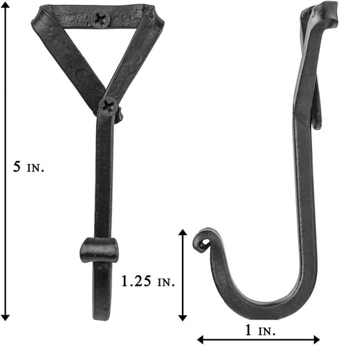 GoCraft Handmade Wrought Iron Coat Hook | Hook for Coats, Towels, Scarves | Forged Metal Decorative Colonial Wall Decor...