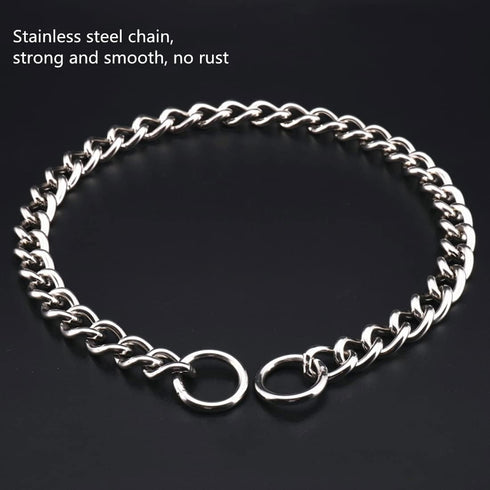 Chain Dog Collar, Heavy Duty Stainless Steel Metal Link Collars, Dog Silp Collars for Training Walking, Waterproof Chewy, Metal Chain Collar for D...