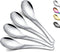 Kyraton Soup Spoons 4 Pieces, Stainless Steel Thick Heavy Weight Table Spoons, Asian Chinese Japanese Spoon Set for Cereal Ramen Dishwasher Safe...