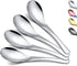 Kyraton Soup Spoons 4 Pieces, Stainless Steel Thick Heavy Weight Table Spoons, Asian Chinese Japanese Spoon Set for Cereal Ramen Dishwasher Safe...