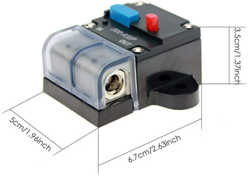 Fuse Holders Inverter Circuit Breaker Car Audio Solar Energy Inline Circuit Breaker Fuse Inverter with Waterproof Cover for Motor Auto Car Marine ...
