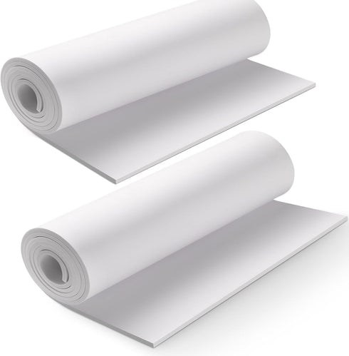 2-Pack White Eva Foam Cosplay Sheets roll, Premium eva Craft Foam 6mm Thick, 13.9" x 49", High Density 86kg/m3 for Cosplay Costume, Crafts, DIY Pr...