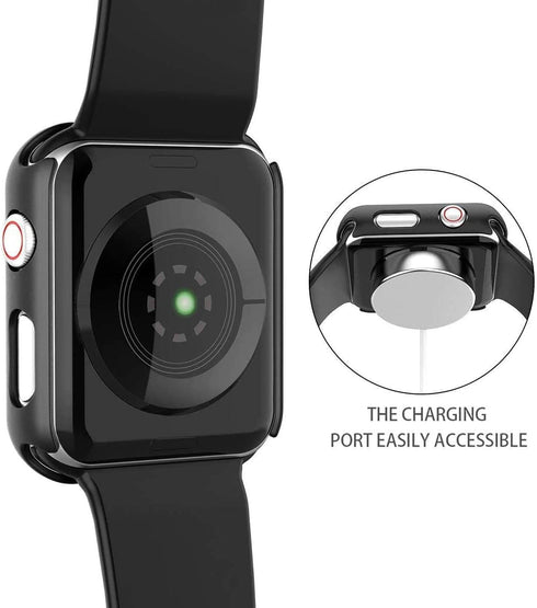 Misxi 2 Pack PC Case with Tempered Glass Screen Protector Compatible with Apple Watch SE 2 (2024) SE Series 6 Series 5 Series 4 40mm, Shockproof P...