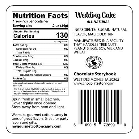 Wedding Cake Gourmet Flavored Cotton Candy – Unique Idea for Holidays, Birthdays, Gag Gifts, Party Favors...