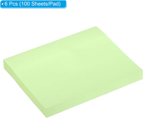 PATIKIL 4 x 3 Inch Sticky Notes, 6 Pack Self-Stick Note Pads Bright Color 100 Sheets/Pad Adhesive Memo Post for Home Office Business, Green...