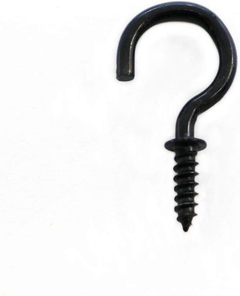 125 Pcs Screw Ceiling Hooks - Black Screw Cup Hooks 3/4 Inch...