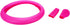 Silicone Steering Wheel Hand Brake Lever and Shift Knob Cover Kit, 3D Oval Anti-Slip Design Protective Case (Fuchsia)...