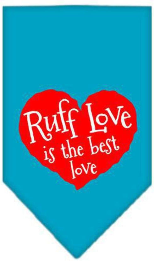 Mirage Pet Products Ruff Love Screen Print Bandana for Pets, Small, Turquoise...
