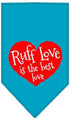 Mirage Pet Products Ruff Love Screen Print Bandana for Pets, Small, Turquoise...
