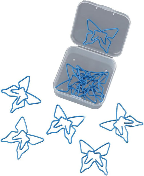 40 pcs Butterfly Shaped Paper Clips, Blue Butterfly Paperclips, for Office Supplies Wedding Invitations Crafts Photo...
