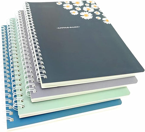 ALIMITOPIA 4 Pack Spiral Notebook Journal,Wirebound Ruled Sketch Book NotePad Diary Memo Planner,A5 Size(8.3X5.7) & 60 sheets...