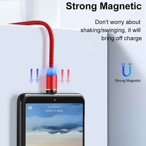 Best Sellers 3 in 1 LED Magnetic Charging Cable for iPhone Android Charger USB Cable Fast Charging Type C Data Cable...