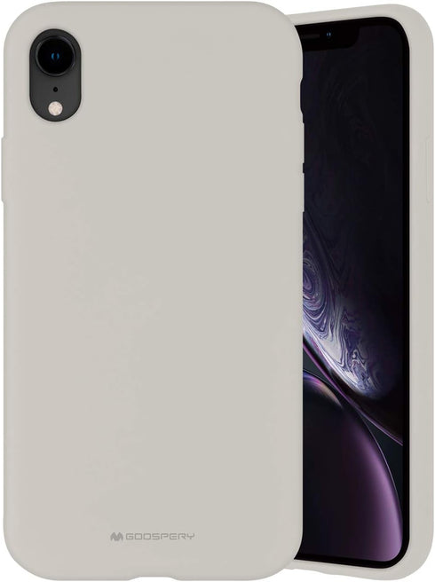 GOOSPERY Liquid Silicone Case for Apple iPhone XR 6.1 Inch (2018) Jelly Rubber Bumper Case with Soft Microfiber Lining (Stone)...
