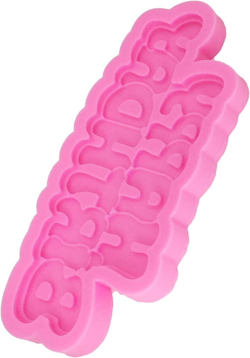 Happy Birthday' Letter Mold 100% Food-grade Silicone Molds Non-stick DIY Cake Decoration Chocolate Candy Gum Fondant Pudding Cupcake Baking Mold f...