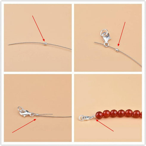 1600 Pcs Jewelry Making Accessories Set with 100 Pieces Lobster Claw Clasp 300 Pieces Bead Tips Knot Covers 600 Pieces Crimp Tube Beads and 600 Pi...