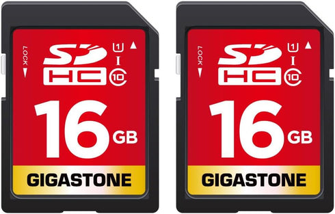 Gigastone 16GB SDHC Memory Card, 2 Pack Premium Series, Transfer Speed Up to 80MB/s for Photos, Videos, Music, Files, Camcorder, Camera, PC, Class...