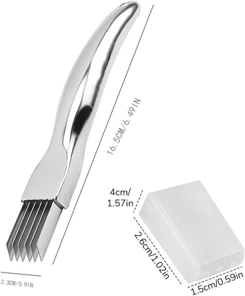 2pcs Shred Silk The Knife, 2024 New Stainless Steel Chopped Green Onion Knife, Sharp Scallion Shredding Cutter, Kitchen Vegetable Cutter Household...