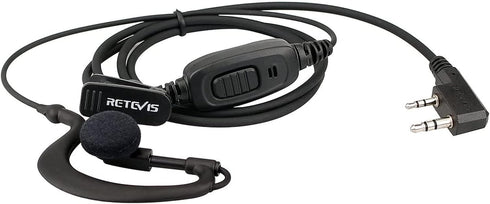 Retevis 2 Way Radio Earpiece, C-Type Earhook Headset with Mic, 2 Pin, for RT22 RT68 RT21 H-777 RT27 RT19 RB26 RB45,Compatible with BAOFENG UV-5R B...