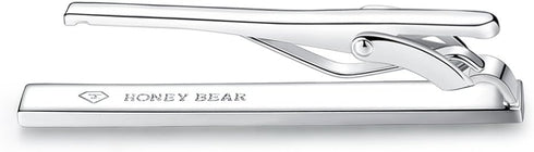 HONEY BEAR Mens Tie Clip Bar for Normal Size Steel Business Wedding Gift 5.4cm...