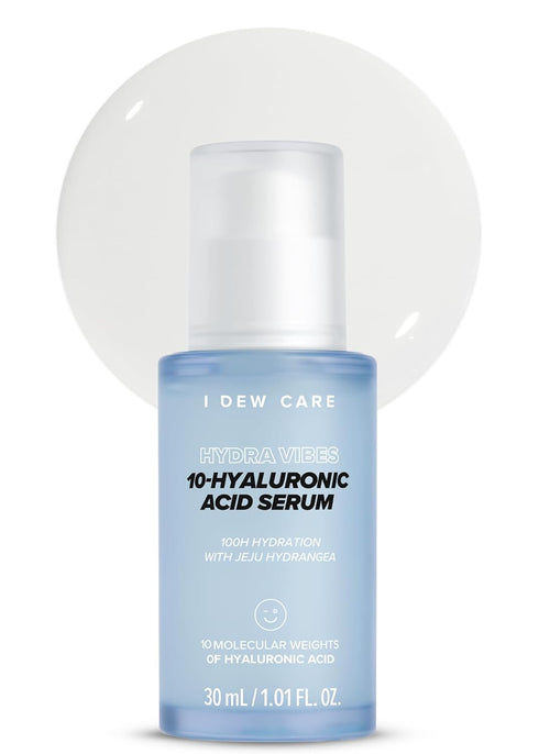 I DEW CARE Hydra Vibes 10-Hyaluronic Acid Serum | Hyaluronic Acid Water-gel Serum, Jeju Hydrangea, Moisturizing, Glass Skin, Korean Skin Care, Veg...