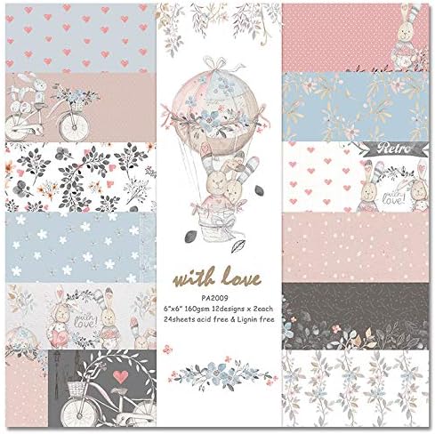 Happy Easter Rabbit with love Theme Scrapbook, DIY Album Scrapbook Paper, Hand Account, Greeting Card Making Background Paper Craft Supplies Paint...