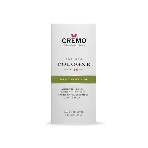 Cremo Spring Water Fir Cologne Spray, A Refreshing, Clean Scent with Notes of Spring Water, Cool Moss and Balsam Fir, 3.4 Fl Oz...
