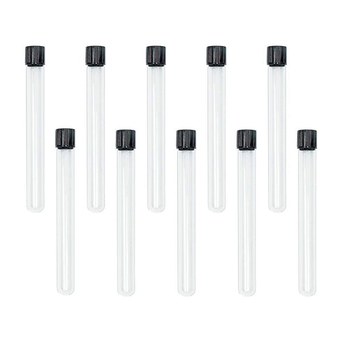 10pcs 16x150mm Glass Test Tubes, 15ml Boro Clear Propagation Tube for Plants, Tube Vials Container with Black Screw Cap, Scientific Experiment Can...