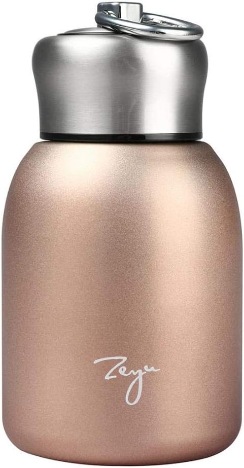 Gets Mini 9 oz Stainless Steel Water Bottle, 280ML Vacuum Insulated Water Bottle Leak Proof Sport Tumbler Cup Hot and Cold Water Bottle (Rose gold...