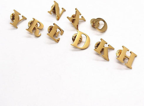 A-Z Initial Pins 26 Letters Pins 18K Gold Plated and Silver Tone Metal Brooch Breastpin Badge...