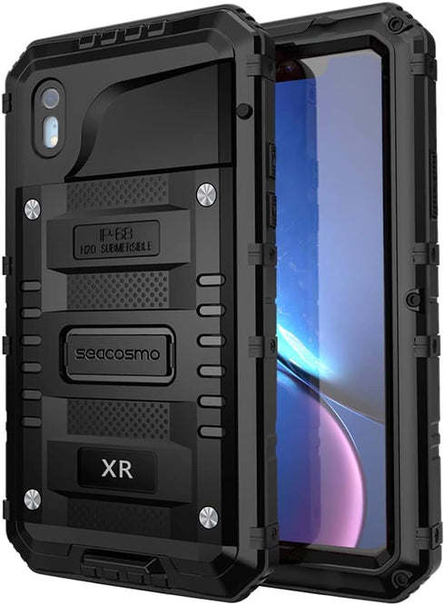 seacosmo Waterproof iPhone XR Case with Built-in Screen Protector, 360 Full Body Protective Military Grade Rugged Shockproof Case Cover Compatible...