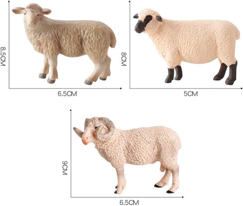Kisangel Sheep Figure Plastic Realistic Merino Sheep Farm Animals Model Barn Farm Figurines Small Lamb Poultry for Collection Desk Ornament...