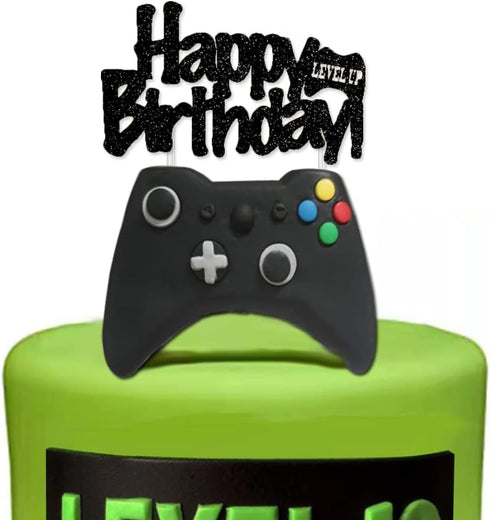 Video Game Cake Toppers with Controller and Birthday Cake Decoration...