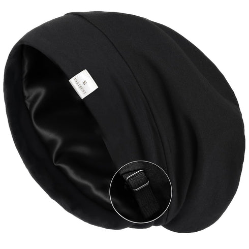 YANIBEST Silk Satin Bonnet Hair Wrap for Sleeping - Adjustable Stay on Silk Lined Slouchy Beanie Hat for Curly Hair and Braids...