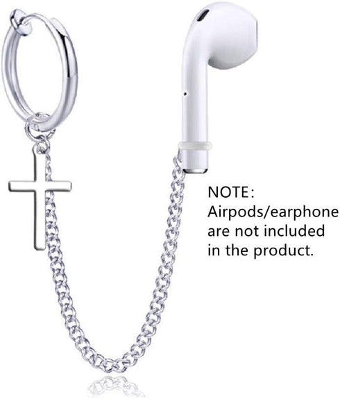 1 Pair (Need Ear Hole) Anti Lost Earring Strap Bluetooth Earphone Holders Accessories Unisex Anti-lost Earring Clip For AirPods Pro Earhooks-Style...