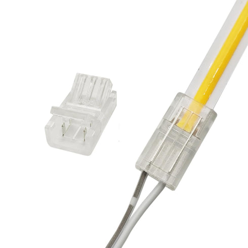 2-Pin 8mm COB LED Strip to Wire Connector Unwired Clips Solderless Adapter Terminal Extension Connection for High Density LED Strip Lights 12V 24V...