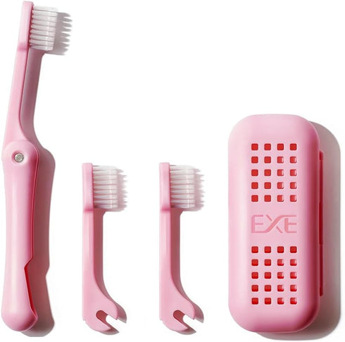 Replaceable Travel Size Foldable Toothbrush Kit Built with Case, Dual-Layer Bristles, Portable Travel Size Toothbrush for Office, Business Travel,...