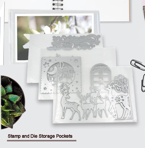 24 Pcs Stamp and Die Storage Pockets, 5×7 Inch Craft Die Storage Envelopes for Die Cut, Die Cut Storage Envelopes Bags...