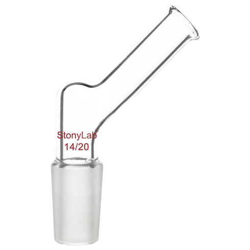stonylab Angled Glass Adapter, Borosilicate Glass Pour Out Adapter with 14/20 Standard Inner Joint Liquid Pouring Adapter for Laboratory Lab Suppl...
