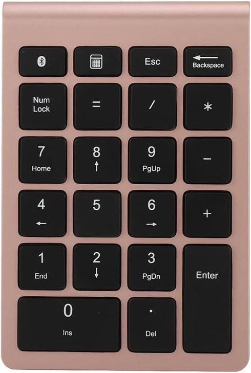 Sanpyl 22 Keys Numeric Keypad, Bluetooth Mini Keyboard, Portable Mini Financial Accounting Rechargeable Number Pad, for Laptop Desktop, PC(Rose Go...