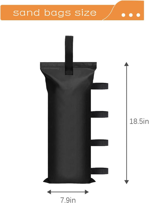 112 LBS Canopy Weights Sand Bags for Canopy Outdoor Advertising Tent Sunshade Fixed Windproof Pop up Canopy Tent?No Sand) Black (4-Pack)...