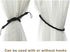 BEL AVENIR Curtain Rope Tiebacks, Drapery Rope Holdbacks with 4 Metal Screw Hooks (Navy, 4pack)...