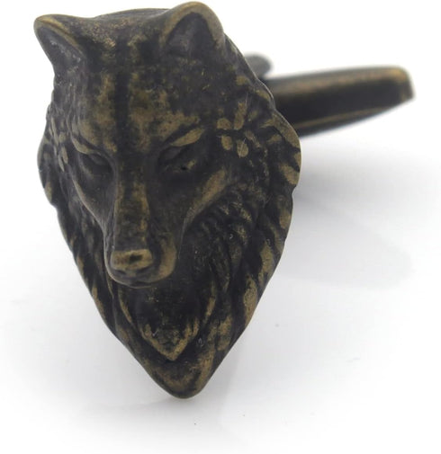 Wolf Head Bronze Cufflinks...