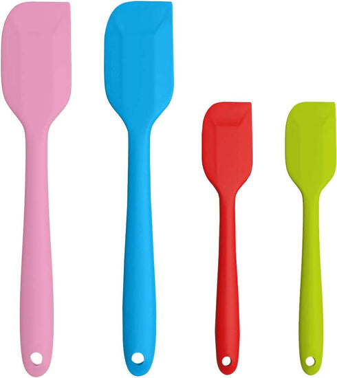 Silicone Spatulas Set of 4 - Heat Resistant Non-Stick Flexible Rubber with Solid Stainless Steel Core Kitchen Essential Gadget Premium Scraper Spo...