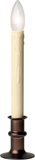 Set of Four Adjustable Height Battery Operated LED Window Candles with Daily Timer Ivory Candle Stick. (Antique Bronze)...