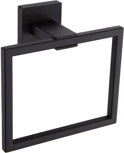 Bathroom Black Towel Ring SUS 304 Stainless Steel Square Towel Bar?Towel Rack Matte Black Towel Holder Modern Towel Hanger for Bathroom Lavatory K...
