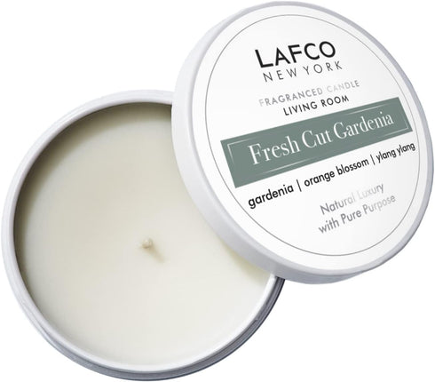 LAFCO New York Travel Candle, Fresh Cut Gardenia - 4 oz - 20-Hour Burn Time - Made in The USA...