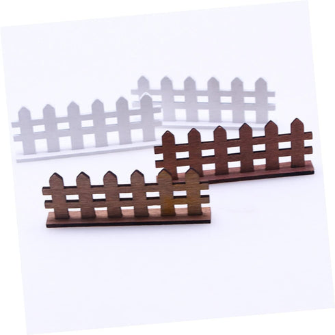 Toyvian Dollhouse Fence Woodsy Decor Miniature Ornaments Outdoor Lawn Decor 10pcs Miniature Edging Fence Landscape Decor Mini Fence White Picket F...