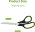 Scissors, Stainless Steel Cutting Blade Rubber Handle, Black and Green, 8", 1 Piece...