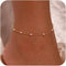 Ankle Bracelets for Women,Dainty Gold Anklet 14k Gold Plated Summer Pearl Anklets for Women Waterproof Non Tarnish Pearl Anklet Set Cute Beded Cha...